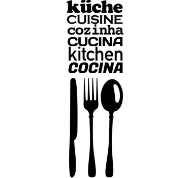 Multi-lingual bucătărie autocolant - TenStickers