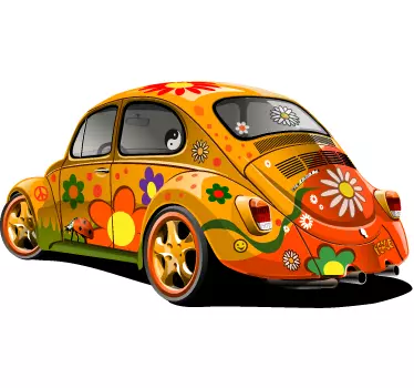 Floral autocolant autovehicule de gândac de design - TenStickers