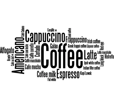 Cafenea concept autocolant de perete - TenStickers