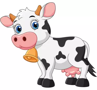 Decor de perete cu animale de vacă cu desene animate fericite - TenStickers
