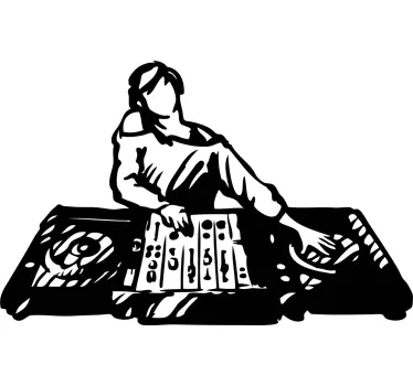 Dj desenat manual cântând decalcomanii de perete pentru cameră pe - TenStickers
