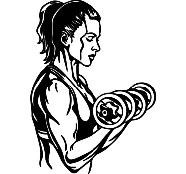 Autocolant de fotbal femeie fitness ridicând greutăți - TenStickers