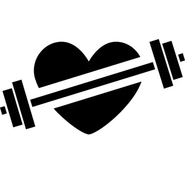 Autocolant de fotbal fitness cu greutăți în formă de inimă - TenStickers