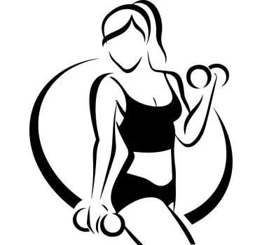 Autocolant de fotbal silueta femeie fitness - TenStickers