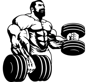 Autocolant de fotbal figură musculară de haltere - TenStickers