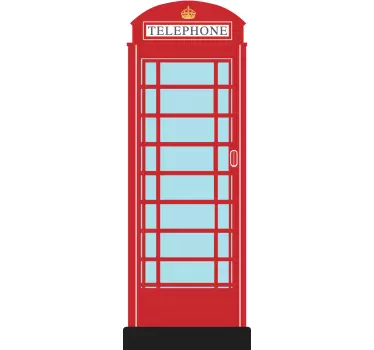Autocolant frigider cabină telefonică roșie - TenStickers