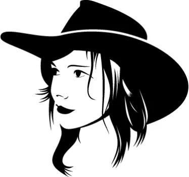 Autocolante pentru pereti silueta de cowgirl - TenStickers