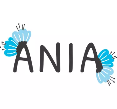 Două culori cu decor de perete cu nume de flori - TenStickers