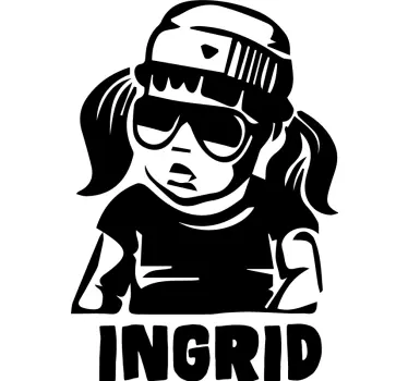 Autocolant urban baby girl baby in car - TenStickers
