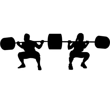 Autocolant de sport siluete dinamice de haltere - TenStickers