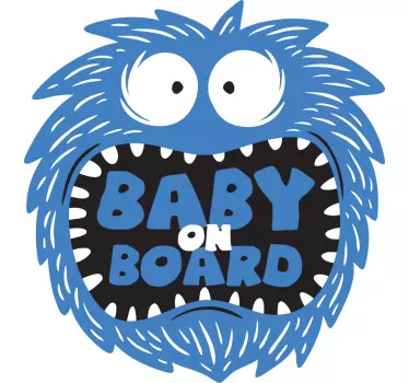 Etichete animale personaj fuzzy albastru - TenStickers