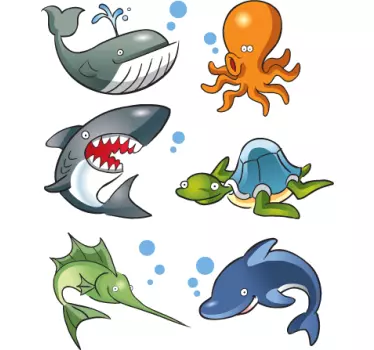 Creaturi oceanice autocolante pentru copii - TenStickers