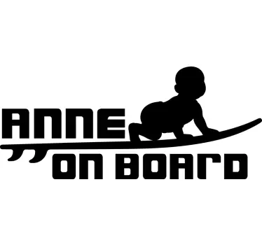 Etichete animale silueta bebeluș surfând - TenStickers