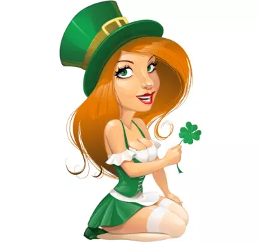 Fată de desene animate st patrick - TenStickers