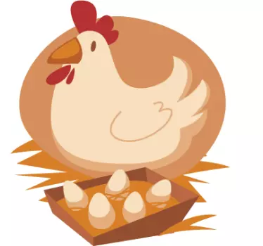 Autocolant de perete pentru găini și ouă - TenStickers
