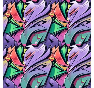 Autocolant de perete colorat graffiti street art - TenStickers