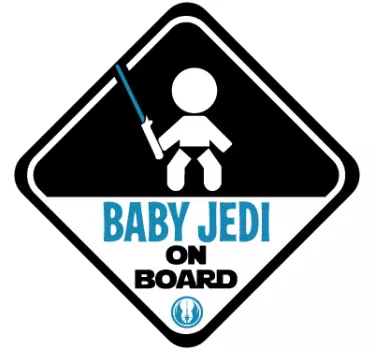 Copil jedi la bord auto autocolant - TenStickers