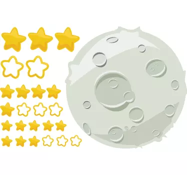 Lună de copii și stele decal - TenStickers