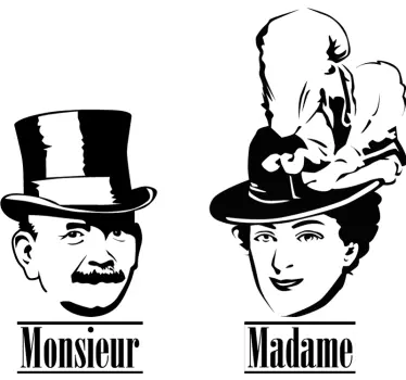 Francez monsieur și madame sticker de perete - TenStickers