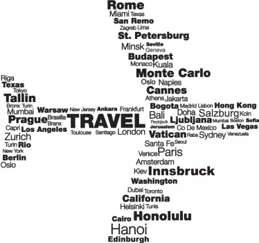 Autocolant de perete cu planul de destinație urbană - TenStickers