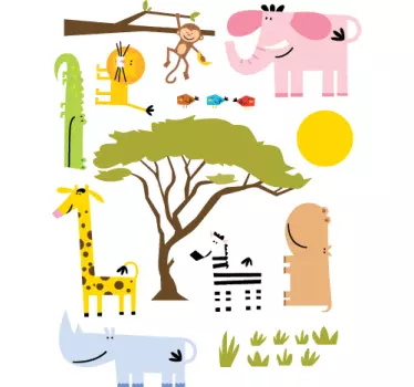 Animale de junglă copii autocolant - TenStickers
