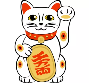 Autocolant de perete maneki-neko pisica - TenStickers