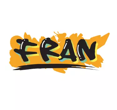 Autocolant pentru adolescent nume graffiti portocaliu - TenStickers