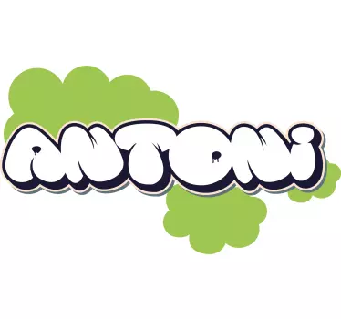 Autocolant pentru adolescent graffiti personalizat cu bule - TenStickers