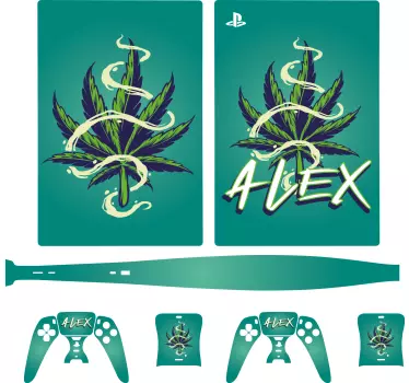 Canabis ilustrare graffiti playstation 5 autocolante - TenStickers