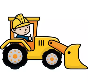 Desen animat excavator ilustrare de lucru artă de perete - TenStickers