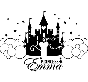Personalizate printesa autocolant perete castel - TenStickers