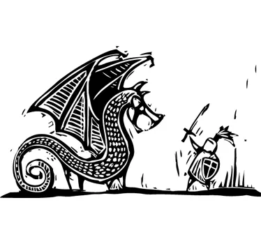 Sf. George ucide autocolantul de perete al dragonului - TenStickers