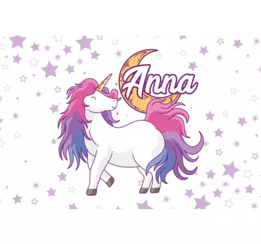Autocolant pentru laptop unicorn și lună - TenStickers