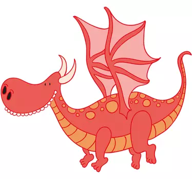 Copii zâmbind autocolant de perete dragon - TenStickers