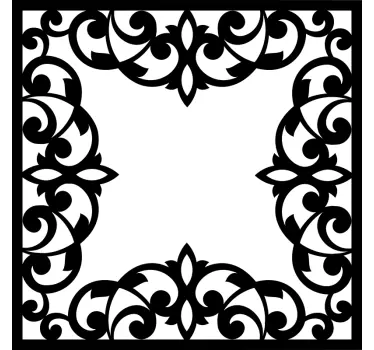 Decolteu vintage cu cadru floral - TenStickers
