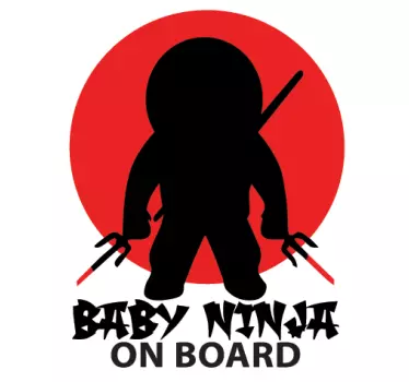 Copil ninja la bord auto autocolant - TenStickers