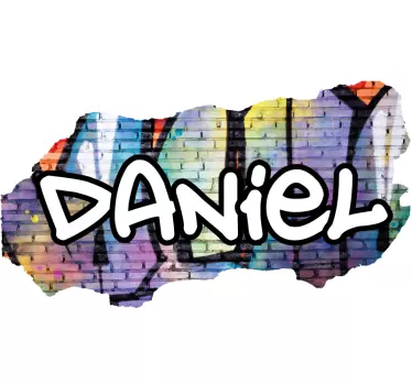 Zid de cărămidă spart cu graffitti personalizat - TenStickers