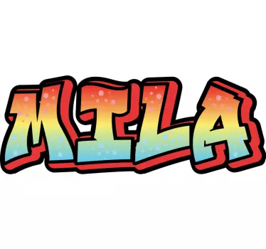Autocolant personalizat denumire graffitti roșu și albastru - TenStickers
