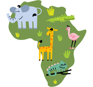 Autocolant pentru harta animalelor africane - TenStickers