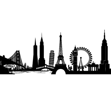 Monumentul mondial de monumente de perete - TenStickers