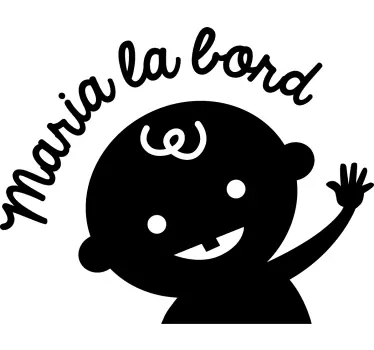 Baby on board monocolor silhouette baby in auto sticker - TenStickers