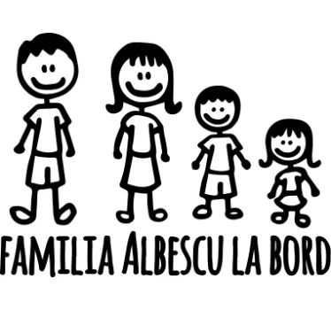 Mașină de familie la bord bebeluș în autocolant - TenStickers