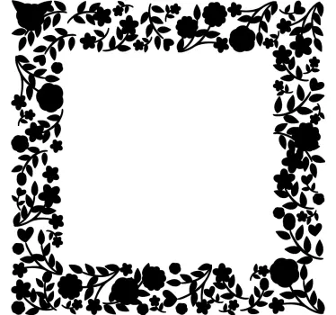 Oglindă decal pătrat floral - TenStickers