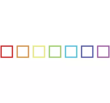 Autocolant pătrat de graniță colorat - TenStickers
