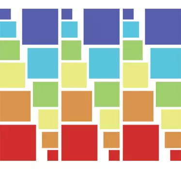 Curcubeu autocolant pătrat geometric - TenStickers
