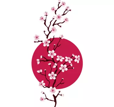 Japonez autocolant ramura cireșe - TenStickers