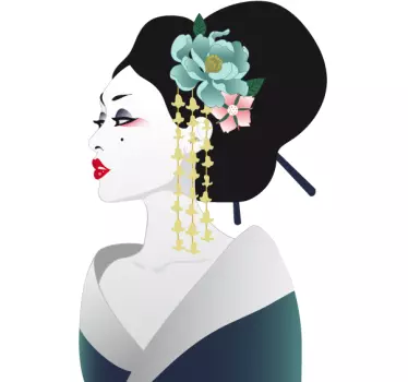 Autocolant de perete japonez geisha - TenStickers