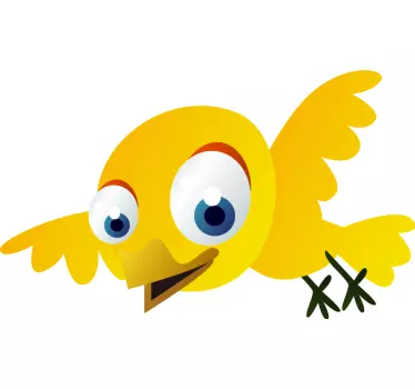 Copii autocolant galben pasăre - TenStickers