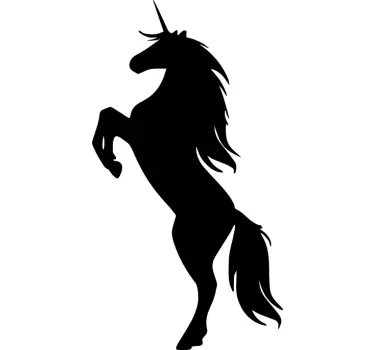 Monocrom unicorn de perete autocolant - TenStickers