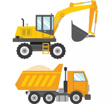 Copii basculantă și autocolant de perete digger - TenStickers